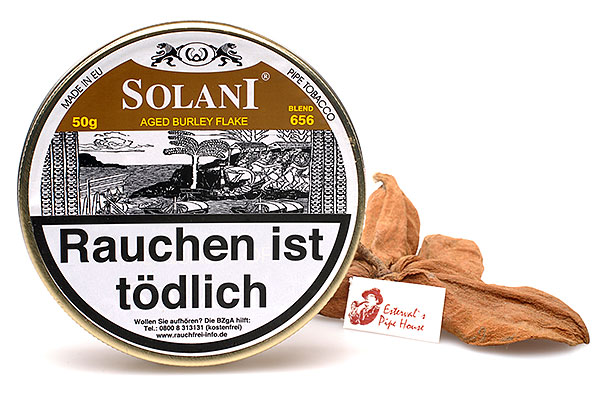 Solani Aged Burley Flake Blend 656 Pipe tobacco 50g Tin Solani Aged Burley Flake Blend 656 Pipe tobacco 50g Tin